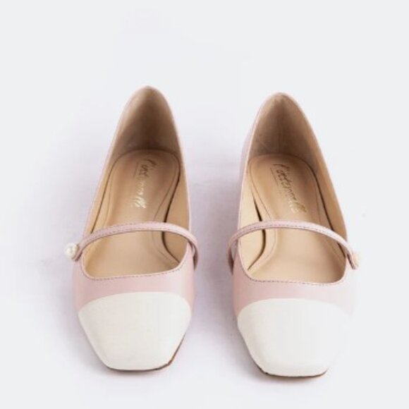 L'Intervalle Yarrow Pink & White Ballet Flats with Pearl Detail (EU 36/US 5) - Picture 1 of 7